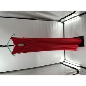 Michael Kors Ribbed Stretch Knit Maxi Dress Pink L